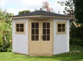 Alpholz 5-Eck Gartenhaus Modell Sunny-A aus Holz in Pinie (Imprägniert), Holzhaus mit 28 mm Wandstärke,Größe: 200 x 200 cm