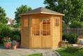 Alpholz Gartenhaus Holz 5-Eck Sunny A, BxT: 220x220 cm, in Imprägniert (Pinie) mit 28mm Wandstärke