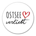 Huuraa Aufkleber Ostsee verliebt 10cm rund Sticker Geschenkidee