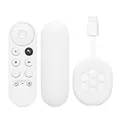 kwmobile 2X Hülle für Fernbedienung und Streaming Gerät kompatibel mit Google Chromecast 2020 4K (not for New-Generation) - Silikon Case Set für TV Zubehör in Weiß Weiß
