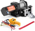 VEVOR Elektrische Seilwinde, 2000 lb Seilzugkapazität, 12 V DC ATV/UTV-Winde mit 5/32 in x 39 ft 7-Strang-Stahlkabelrolle, Kabelfernbedienung, IP55 wasserdicht zum Abschleppen von UTV ATV im Gelände