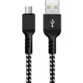 Maclean MCE473 - Micro-USB-Kabel, unterstützt Fast Charge 2,4 A, Datenübertragung, 5 V/2,4 A, schwar (1 m, USB 2.0) (MCE473)