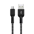 Maclean MCE473 USB zu MicroUSB-Kabel USB Ladekabel 1m Fast Charge 5V/2.4A Datenkabel Schnellladekabel High Speed Nylon Geflochten Anschlusskabel Datenübertragung (USB zu MicroUSB 1m)