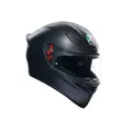 AGV - K1 S E2206 Motorrad Helm, Herren ECE Vollvisier Motorradhelm, Racing Style mit Aerodynamischem Spoiler, Kratzfestem Visier, 190° Sichtfeld, mit Intercom Ready, Old Model - Matt Black, Small