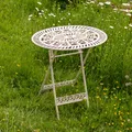 Klapptisch viktorianischer Stil, Gartentisch Metall, Terrassentisch Shabby Chic