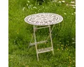 Antikas Gartenfigur Klapptisch viktorianischer Stil, Gartentisch Metall, Terrassentisch