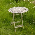Klapptisch viktorianischer Stil, Gartentisch Metall, Terrassentisch Shabby Chic