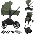 LIONELO MIKA PLUS 3-in-1 Buggy 0-48 Monate bis zu 22 kg Babywagen bis zu 9 kg Kindersitz Babytrage bis zu 13 kg, Rückenlehne verstellbar, Dämpfung, 360° Räder, XXL-Verdeck