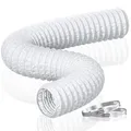 HG Power 125mm Abluftschlauch, 5m Flexibel PVC Alurohr Lüftungsschlauch Schallgedämmter Alu Flex-Schlauch Abluftrohr für Wachstumszelt Trockner Mobile Klimaanlage Abluftventilator, Weiß