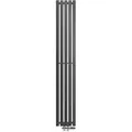 Paneelheizkörper Vertikal 260x1800 mm Anthrazit mit Mittelanschluss und Boden Anschlussgarnitur LuxeBath