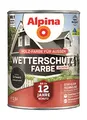 Alpina Holz-Wetterschutz-Farben – Schwarz, deckend – bis zu 12 Jahre Schutz vor Witterung und Nässe – schmutzabweisend, deckend & ergiebig – 2,5 Liter