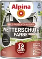 Alpina Wetterschutzfarbe Holz-Farbe für Außen deckend Schwarz 2,5 L
