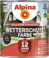 Alpina Wetterschutzfarbe Holzfarbe deckend Schwarz 2,5L