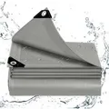WOLTU Abdeckplane Wasserdicht 140 g/m² PE mit Ösen Grau 2x2 m