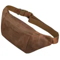 STILORD 'Pino' Elegante Bauchtasche Leder Klein als Handy Gürteltasche Vintage Hüfttasche Damen oder Brusttasche Herren Leder Kleiner Brustbeutel Echtleder, Farbe:mittel - braun