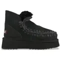 Mou für Damen. MU.FW681000A Lederstiefeletten Mini Eskimo Platform schwarz (41), 8 bis 10 cm, Keine, Lässig