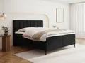 WFL GROUP Boxspringbett Allen mit Bettkasten, Boucle oder Samt, hohes Kopfteil & hohe Füße (erhältlich in 5 Größen: 120x200, 140x200, 160x200, 180x200, 200x200 cm), Doppelbett mit H4 Pocket Matratze, Foam Topper & Stauraum, Made in EU