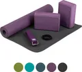 Yoga Set FLOW Yogamatte mit Block & Gurt lila