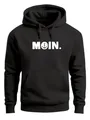 Neverless® Hoodie Herren Moin Dialekt Norden Hamburg Anker Print Kapuzen-Pullover Männer Fashion Streetstyle Schwarz 4XL