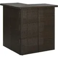vidaXL 4-tlg. Gartenbar-Set mit Kissen Poly Rattan Braun - Braun