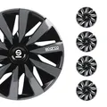 Radkappen Radzierblenden Sparco Lazio 15" Zoll Abdeckung Set Schwarz Grau 4x