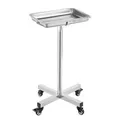 VEVOR Laborwagen Servierwagen Edelstahl mit abnehmbaren Tabletts aus Edelstahl Tragkraft bis 16 kg, einstellbare Höhe 64-101cm, medizinisches
