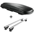 Dachbox VDPJUXT600 600Ltr abschließbar + Alu Relingträger VDP004L kompatibel mit für Honda Accord Tourer CM 03-08