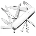 Victorinox Schweizer Taschenmesser Huntsman, Multitool, Swiss Army Knife mit 15 Funktionen, Klinge, Korkenzieher, Dosenöffner, Faltschachtel, Weiss