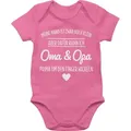 Shirtracer Shirtbody Oma und Opa um den Finger wickeln Großeltern Sprüche Baby rosa 3/6 Monate