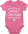 Baby Body Junge Mädchen - Sprüche - Oma und Opa um den Finger wickeln Großeltern - 3/6 Monate - Pink - babygeschenk babymode witzig spruch omas bodys geschenk geburt babygeschenke spruche oma/opa