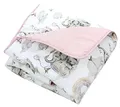 TupTam Krabbeldecke für Baby 120x120 cm - Gepolsterte Spieldecke Baby Baumwolle, XXL, OEKO-TEX, Weich & Hautfreundlich, Farbe: Elefanten Regenbogen Grau Puderrosa