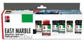 Marabu Marmorierfarbe Easy Marble Starter-Set 6 x 15 ml, Grundfarben #1142.6299