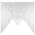 Arsvita Vorhang (1 St), Stangendurchzug, halbtransparent, Bistrogardine in Spitzenoptik, 150cm x 120cm (BxL) mit Stangendurchzug