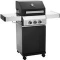 Taino Black 2+1 Gasgrill Mit Seitenbrenner Gasgrill 2 Brenner Matt Schwarz