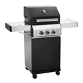 TAINO BLACK 2+1 Gasgrill Seitenbrenner 2 Brenner BBQ Piezozündung Matt Schwarz