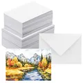 Blanko-Aquarell-Karten mit nicht gefalteten Umschlägen – 50 Postkarten und 50...