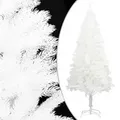 vidaXL Künstlicher Weihnachtsbaum Naturgetreue Nadeln Weiß 120 cm
