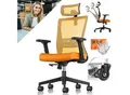 KESSER® Bürostuhl mit verstellbaren Armlehnen Drehstuhl mit Lendenwirbelstütze Rückenschonend Schreibtischstuhl ergonomisch mit Kopfstütze Office Chair Wippfunktion bis 125° mit 5x Gummirollen