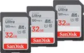 SanDisk Ultra 32GB SDHC Memory Card Up to 120 MB/s, Class 10, UHS-I V10, 3 packs
