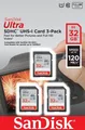 SanDisk Ultra 32 GB SDHC Speicherkarte (120 MB/s, Class 10, UHS-I) 3er Pack