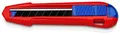 KNIPEX CutiX Universalmesser, mit Stabilisierungsschiene, Klingenverriegelung, 18 mm Abbrechklinge, Cuttermesser, Teppichmesser, 90 10 165 BK