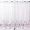 Scheibengardinen Meterware nähfrei Stickerei Voile weiß 60cm Höhe