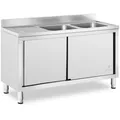 Spülenschrank Spülenunterschrank Spülschrank Edelstahl 2 Becken: 500x400x300 mm