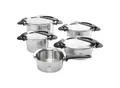 Fissler Kochtopfset Intensa, Silber, Metall, 5-teilig, 16 cm,20 cm,16 cm, rund, Messskala, rostfrei, breiter Schüttrand, Abgießfunktion, Kochen, Töpfe, Topfsets