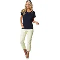 Stehmann Caprihose Titan-642W-95314 Hohlsaum-Stickerei am Saum gelb 34