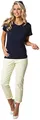 Stehmann, Capri Hose im Minimaldruck mit Hohlsaumstickerei Farbe Tender Yellow, Größe 34