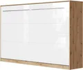 SMARTBett Schrankbett Standard  Wildeiche/Weiss Hochglanz 120 Horizontal