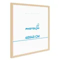 PHOTOLINI Bilderrahmen 40x40 Natur, Bilderrahmen quadratisch 40x40 Holz MDF mit bruchsicherem Acrylglas, Rahmen 40 x 40 zum Aufhängen mit Zubehör - Picture Frame für Fotos & Poster