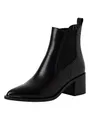 Tamaris Damen Chelsea mit Blockabsatz Leder, schwarz, 38 EU