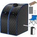 COSTWAY 3L Mini Dampfsauna 1000W mit Zerstäubungsfunktion, einstellbarer Temperatur, Fernbedienung und Sitz, 78x87x101cm